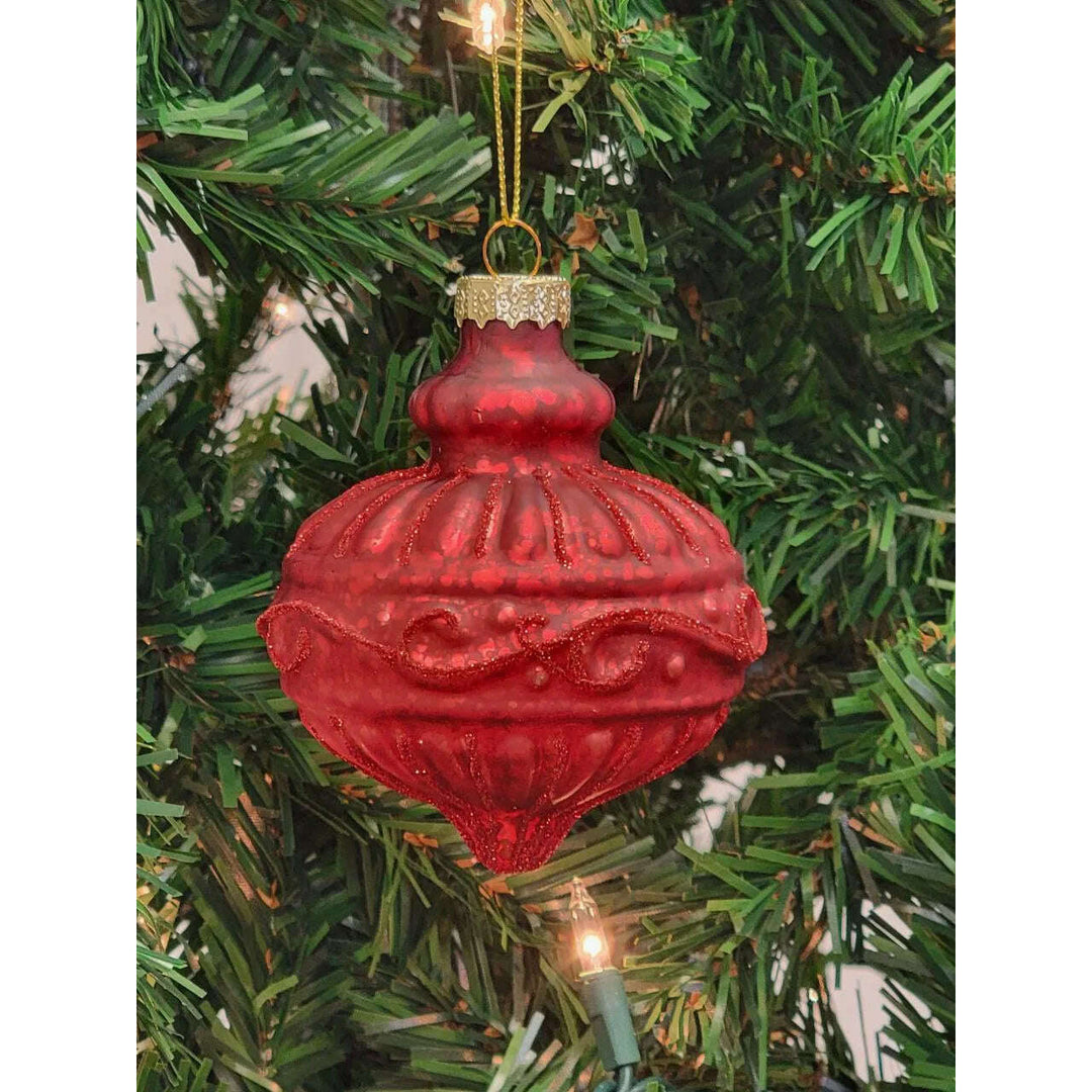 Red Round Christmas Glass Ornament F07M7-20-LH76-24108