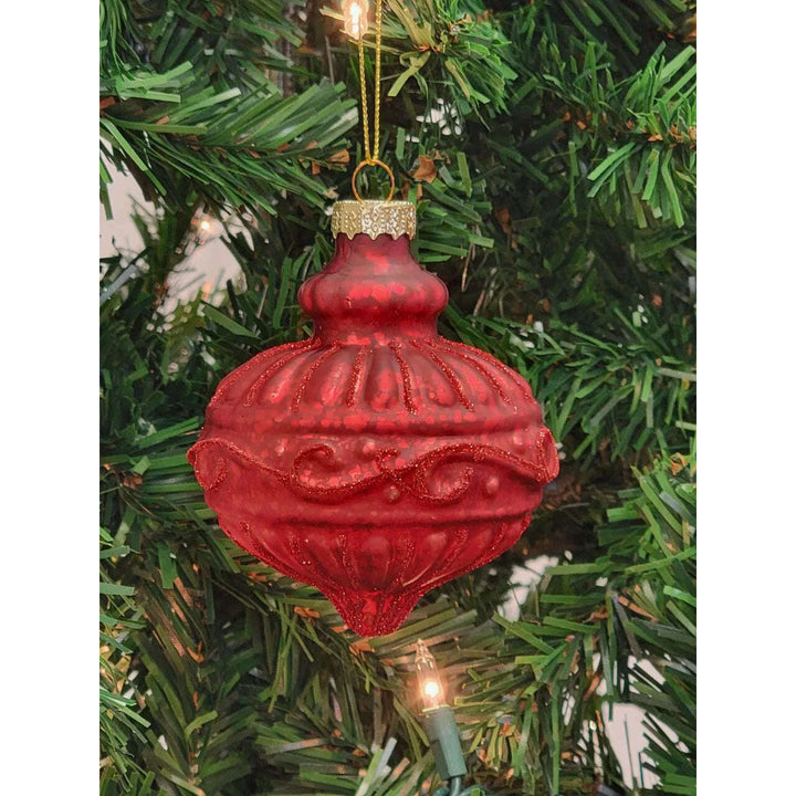 Red Round Christmas Glass Ornament F07M7-20-LH76-24108