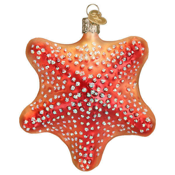Old World Christmas Red Starfish Blown Glass Ornament