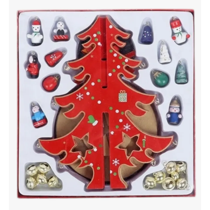 Red Wooden Christmas tree Wizardi F07M6-20 Red