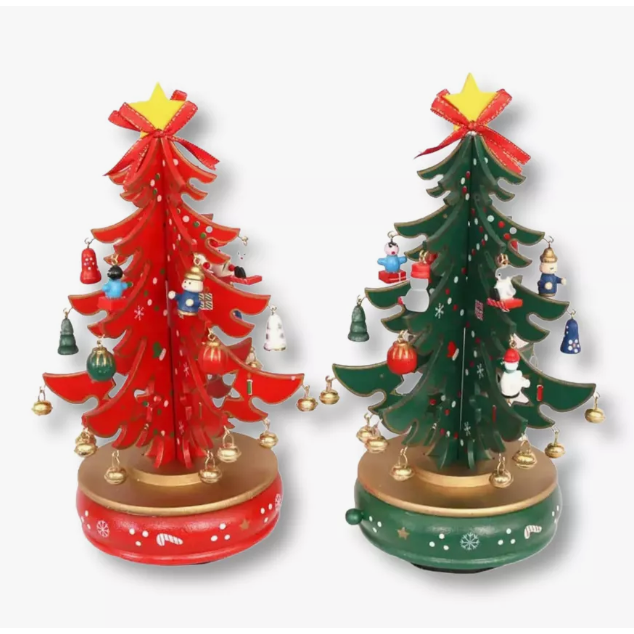 Red Wooden Christmas tree Wizardi F07M6-20 Red