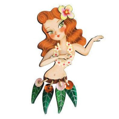 Redhead Hula Girl Brooch by Laliblue - Quirks!