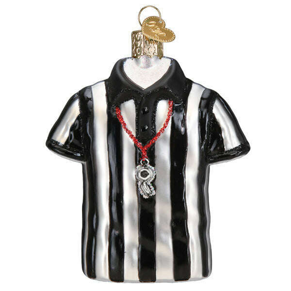 Old World Christmas Referee Shirt Blown Glass Ornament