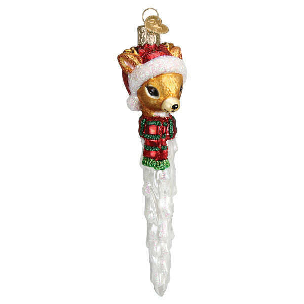 Old World Christmas Reindeer Icicle Blown Glass Ornament