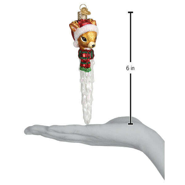 Old World Christmas Reindeer Icicle Blown Glass Ornament