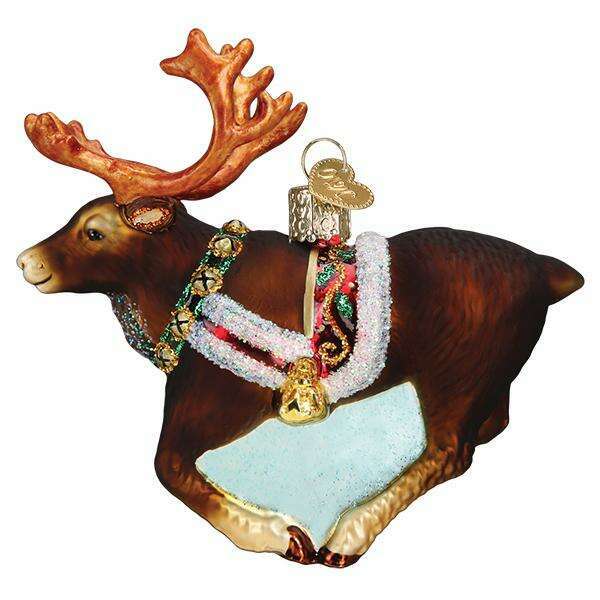 Old World Christmas Reindeer Blown Glass Ornament