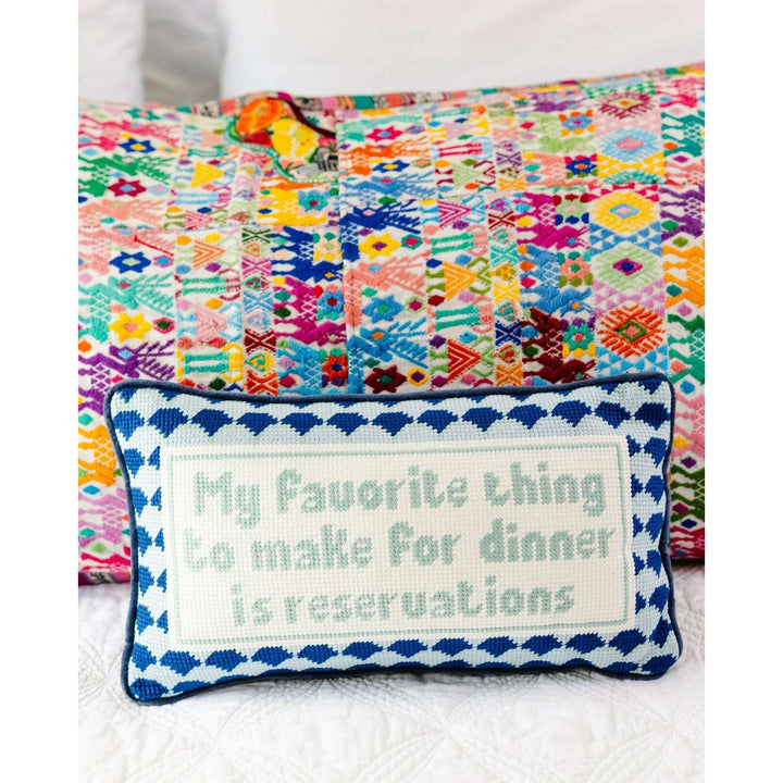 Reservations Needlepoint Pillow