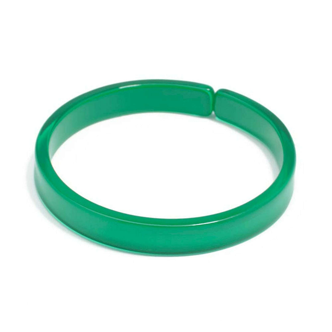 Resin Bangle Bracelet Dark Green by Lipstick & Chrome