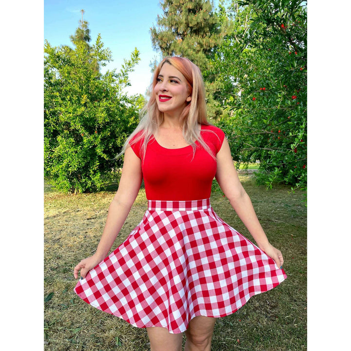 Retro Boat Neck Top in Red