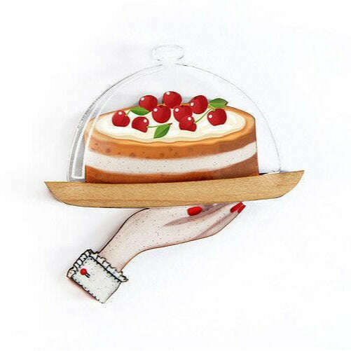 Retro Cherry Cake Brooch by Laliblue - Quirks!