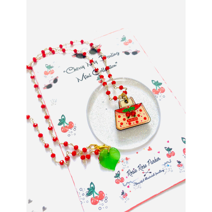 Retro Cherry Handbag Earrings by Rosie Rose Parker