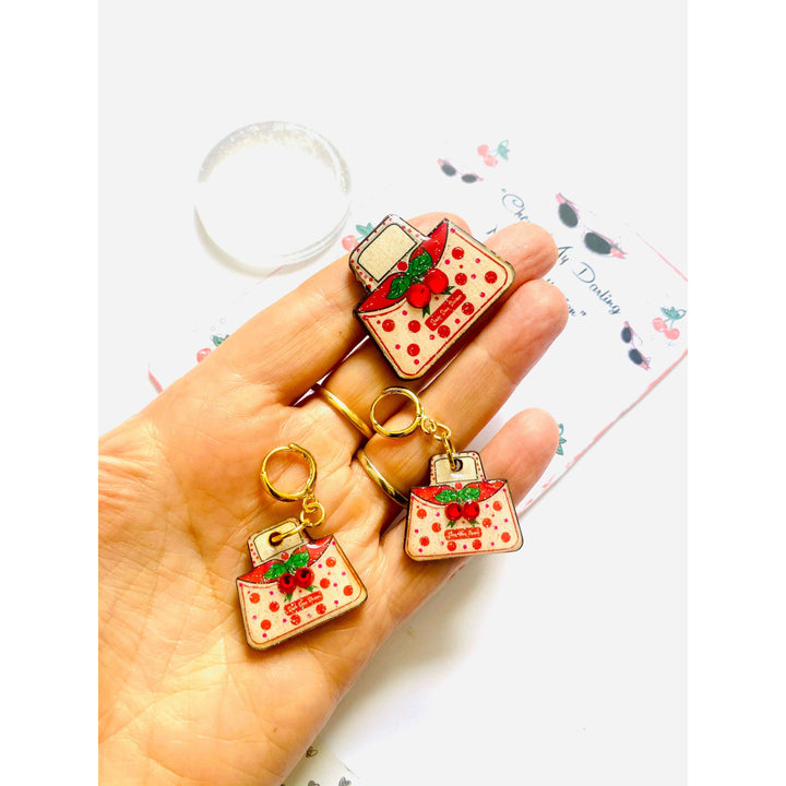 Retro Cherry Handbag Earrings by Rosie Rose Parker