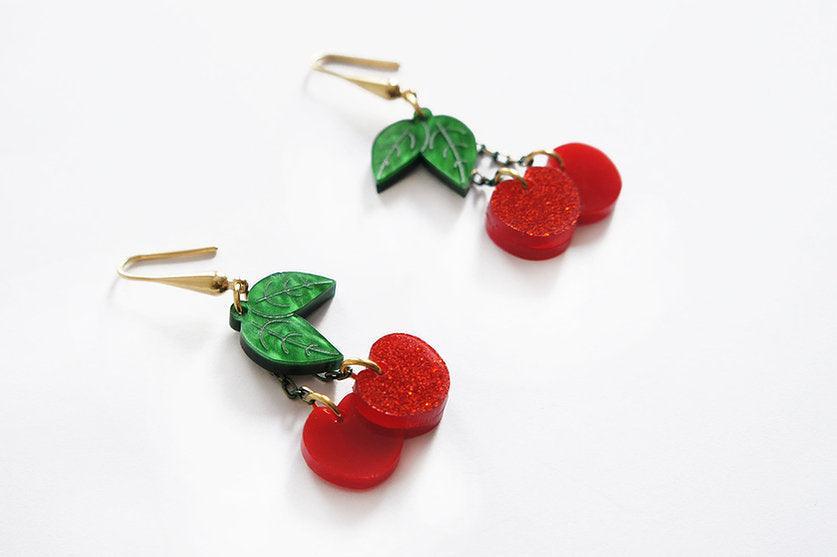 Retro Cherry Statement Earrings by Laliblue - Quirks!
