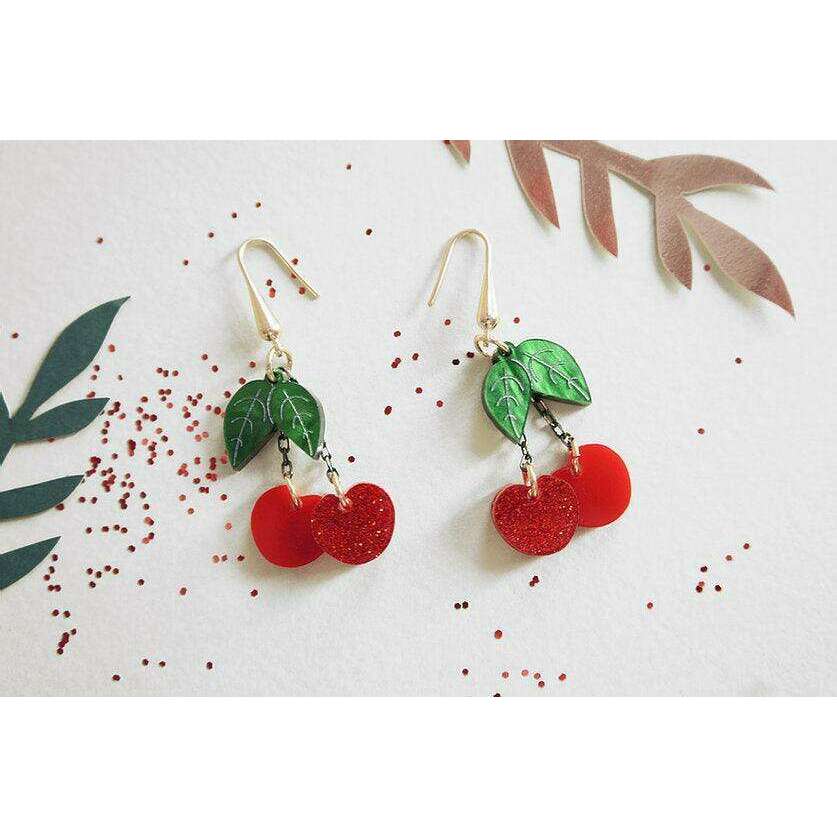 Retro Cherry Statement Earrings by Laliblue - Quirks!