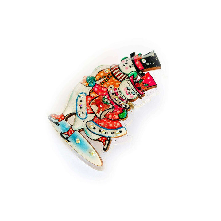 Retro Dancing Snowman Brooch by Rosie Rose Parker
