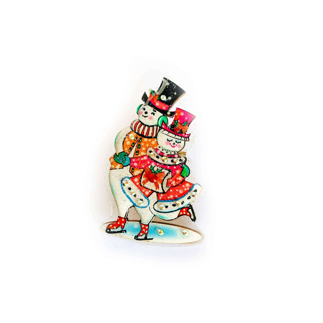 Retro Dancing Snowman Brooch by Rosie Rose Parker