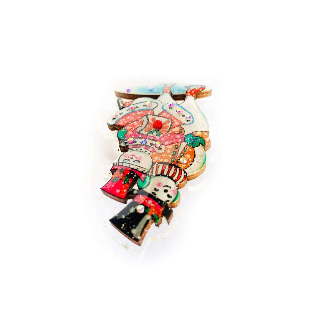 Retro Dancing Snowman Brooch by Rosie Rose Parker