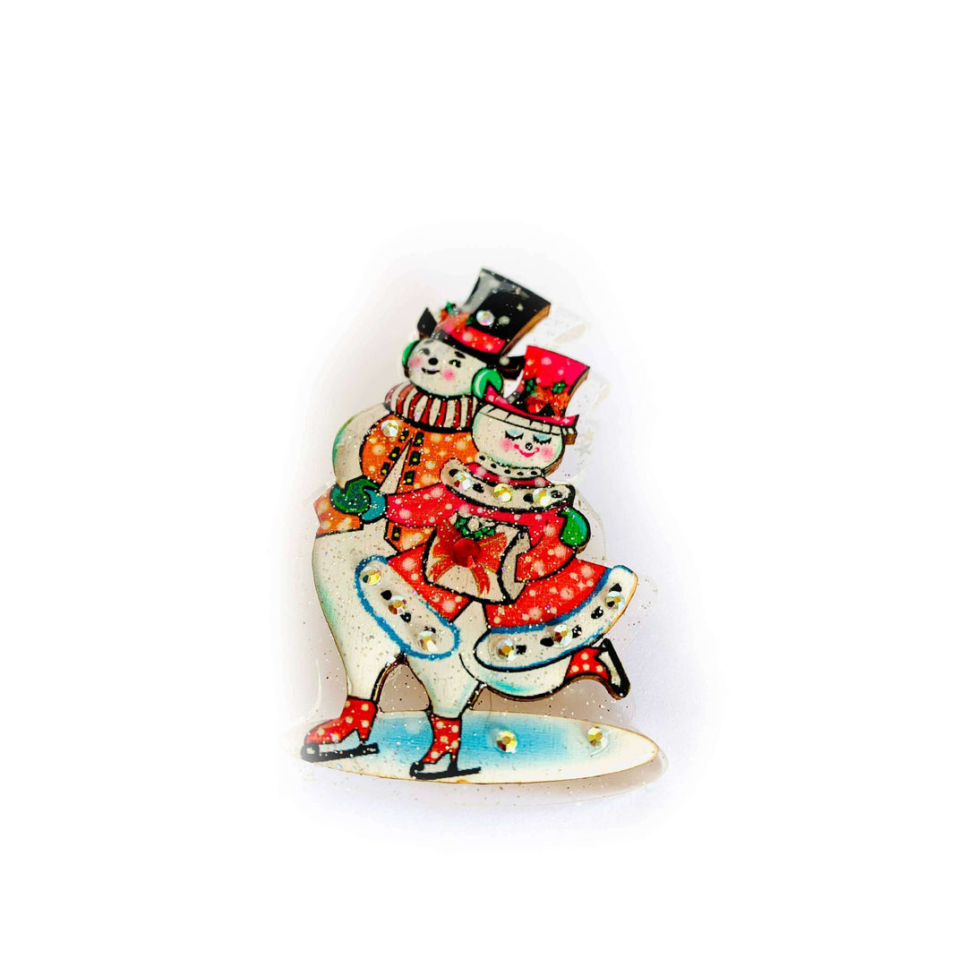 Retro Dancing Snowman Brooch by Rosie Rose Parker