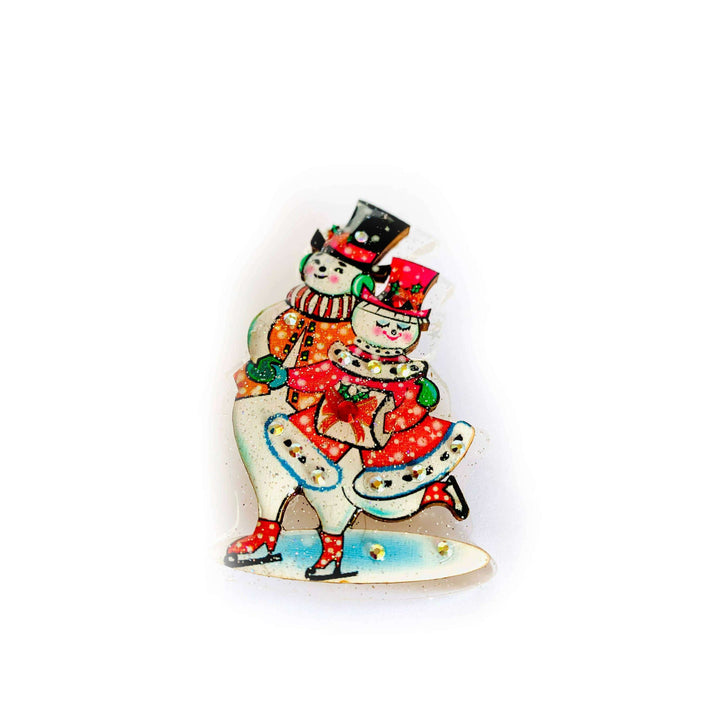 Retro Dancing Snowman Brooch by Rosie Rose Parker