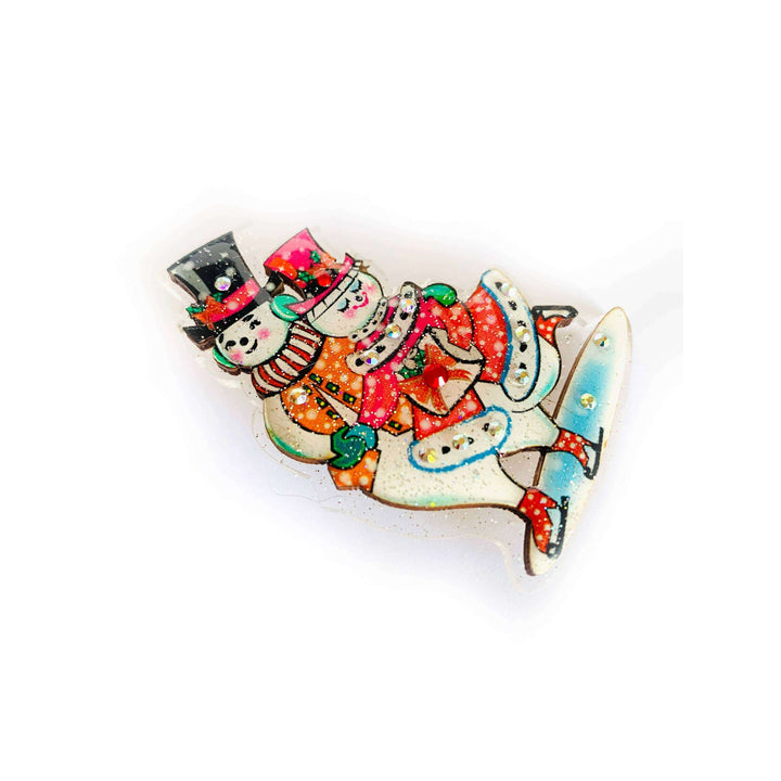 Retro Dancing Snowman Brooch by Rosie Rose Parker