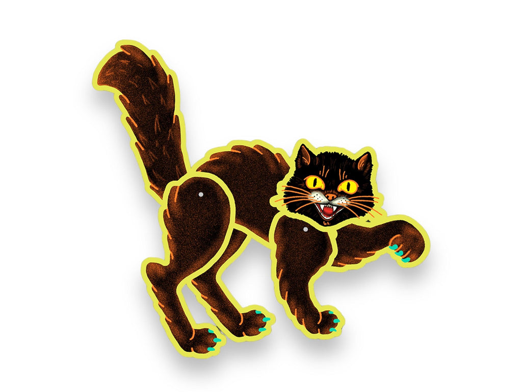 Retro Inspired Halloween Screaming Cat Jointed Cutout Decoration - Quirks!