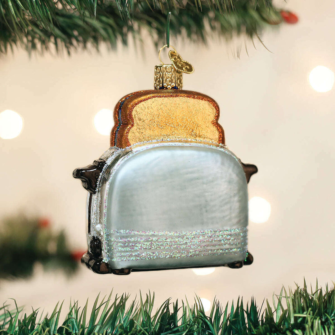 Old World Christmas Retro Toaster Blown Glass Ornament