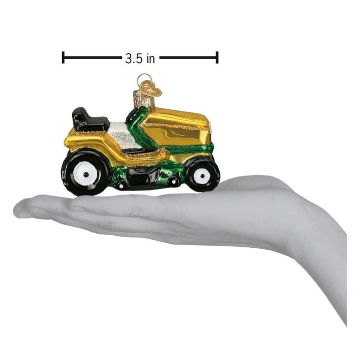 Old World Christmas Riding Lawn Mower Blown Glass Ornament