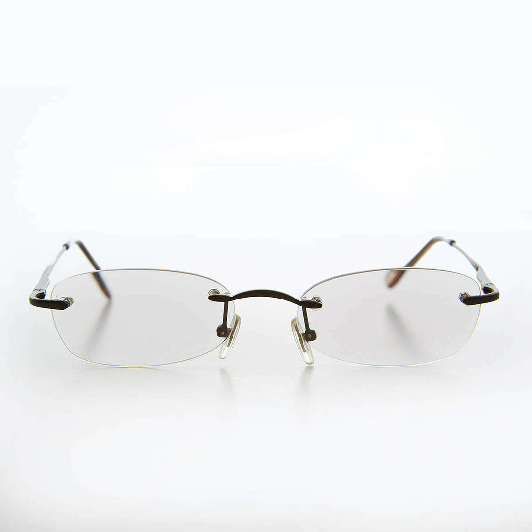 Rimless Tinted Rectangular Lens Reading Glasses - Ryn