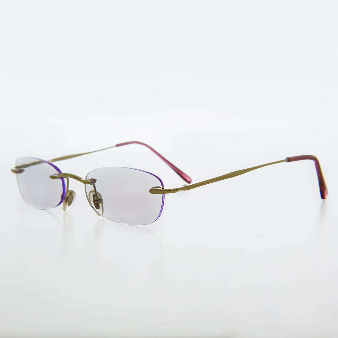Rimless Tinted Rectangular Lens Reading Glasses - Ryn