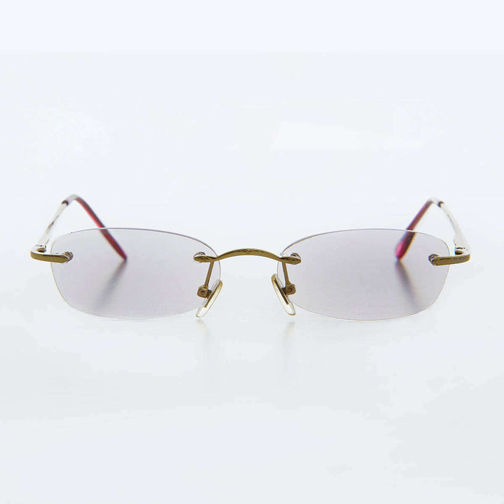 Rimless Tinted Rectangular Lens Reading Glasses - Ryn