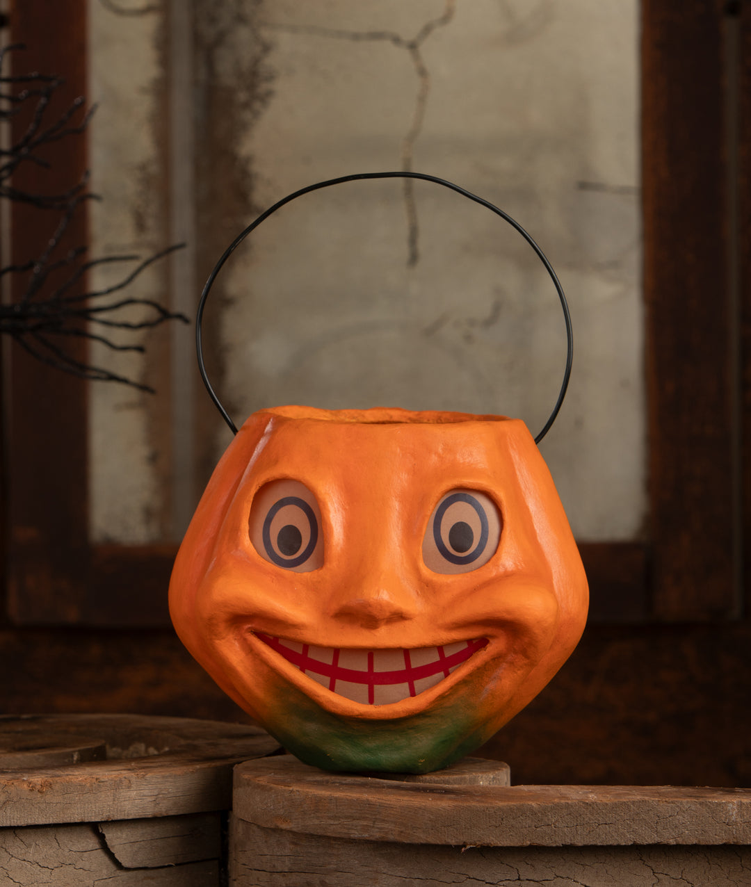 Vintage Silly Pumpkin Bucket by Bethany Lowe Designs, halloween decor