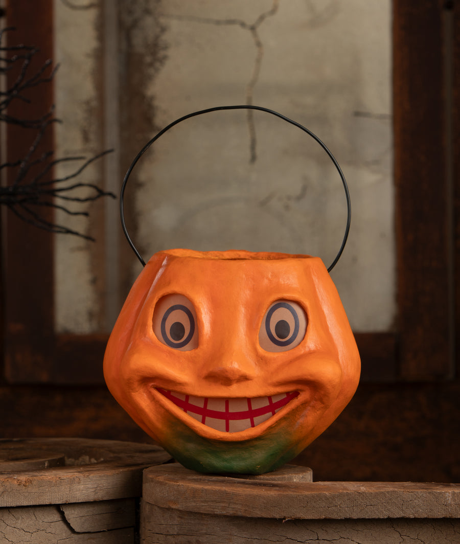 Vintage Silly Pumpkin Bucket by Bethany Lowe Designs, halloween decor