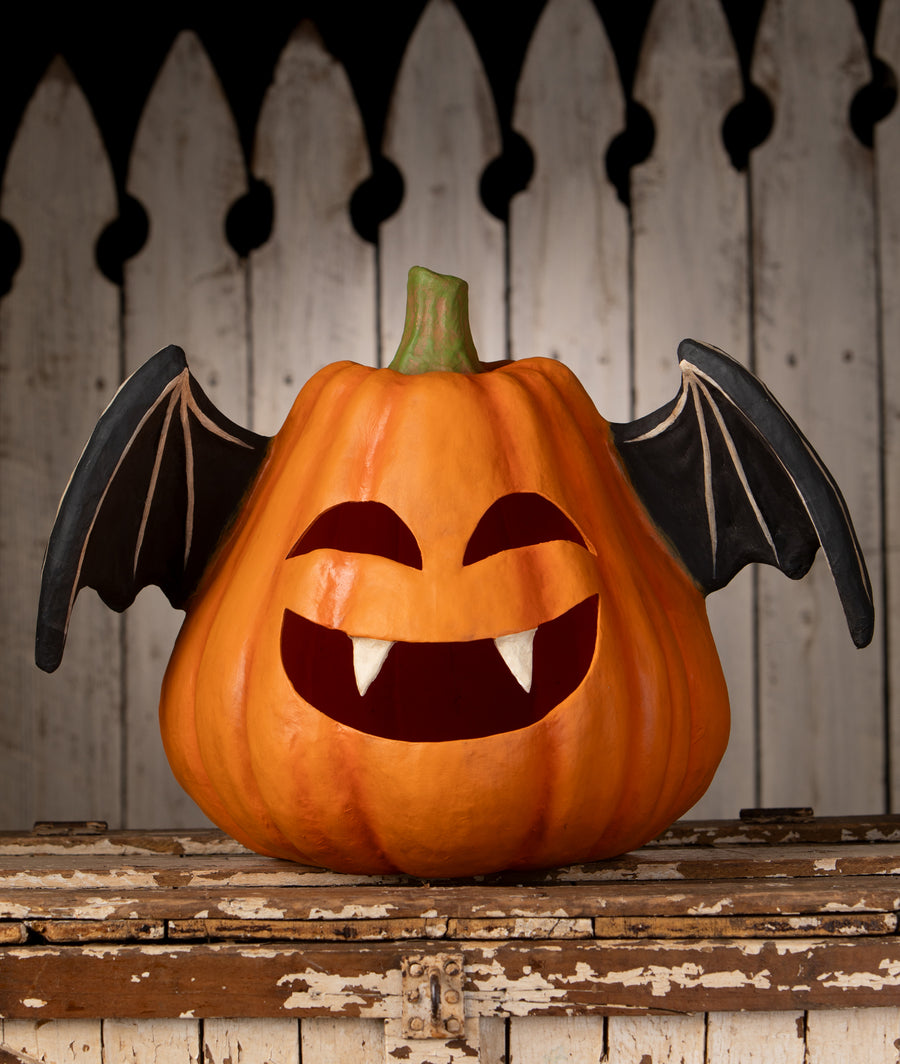 Pumpkin Bat Luminary Large by Bethany Lowe Designs, halloween decor