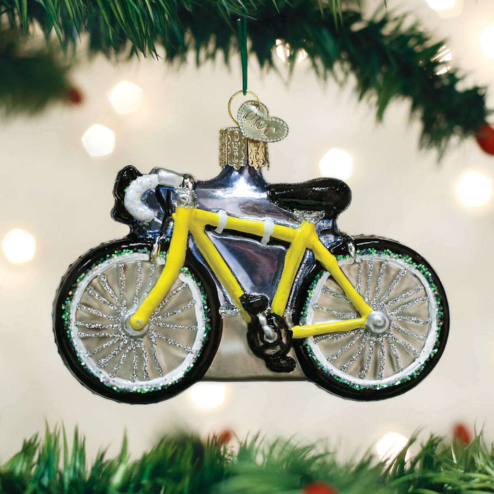 Old World Christmas Road Bike Blown Glass Ornament