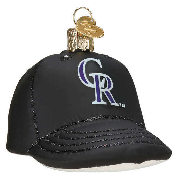Old World Christmas Rockies Baseball Cap Blown Glass Ornament