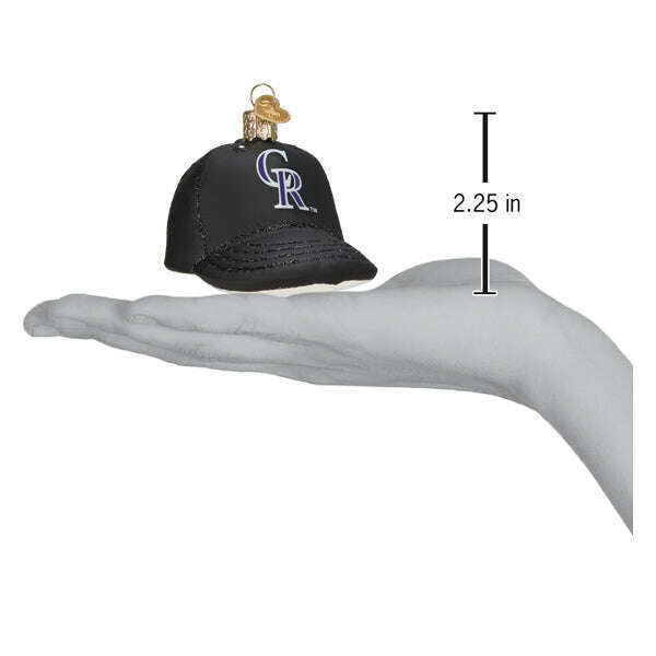 Old World Christmas Rockies Baseball Cap Blown Glass Ornament