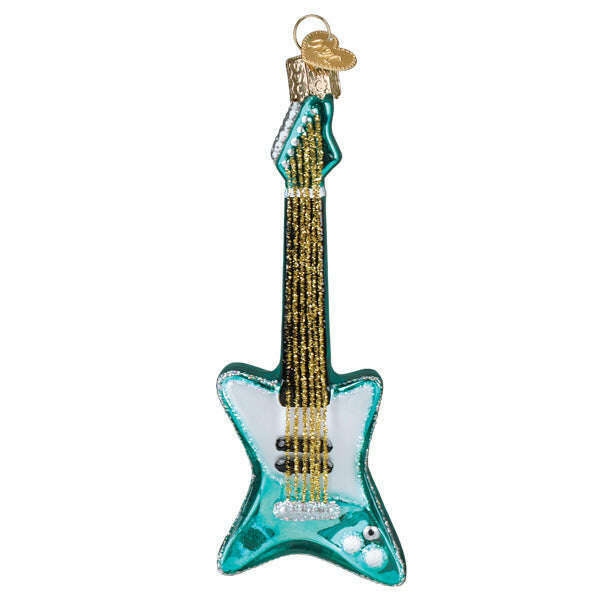 Old World Christmas Rockin' Electric Guitar Blown Glass Ornament