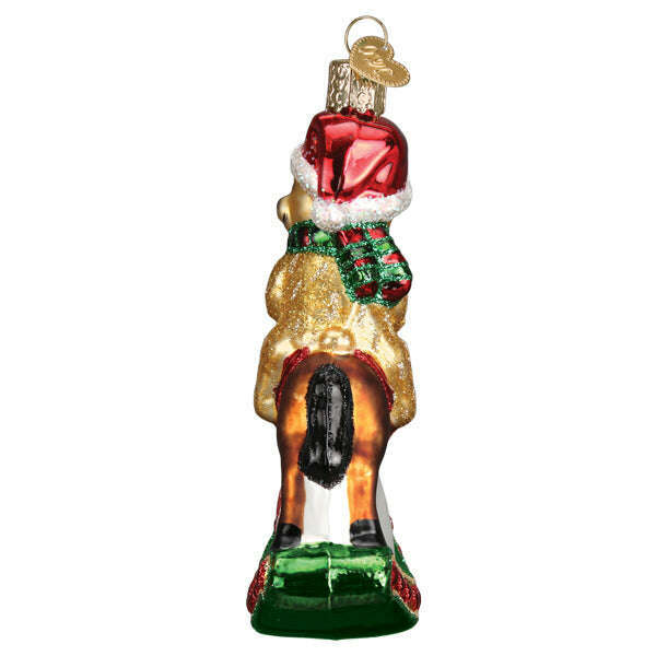 Old World Christmas Rocking Horse Teddy Blown Glass Ornament