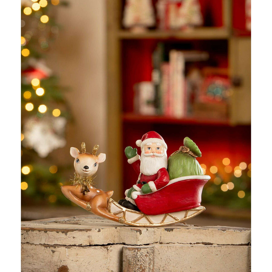 Rocking Santa in Sleigh by Bethany Lowe Designs, christmas decor