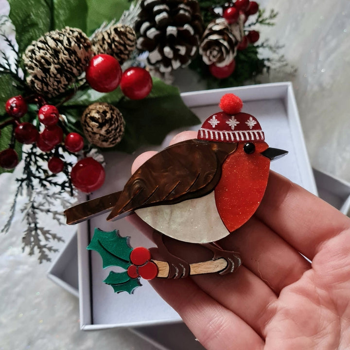 Rocky Robin Necklace or Brooch by Cherryloco Jewellery 1