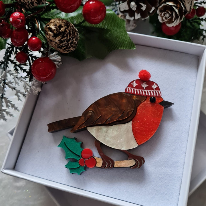 Rocky Robin Necklace or Brooch by Cherryloco Jewellery 