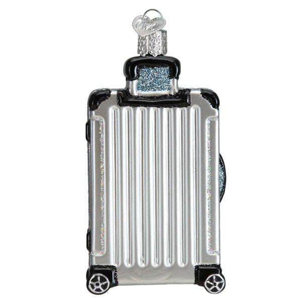 Old World Christmas Rolling Suitcase Blown Glass Ornament