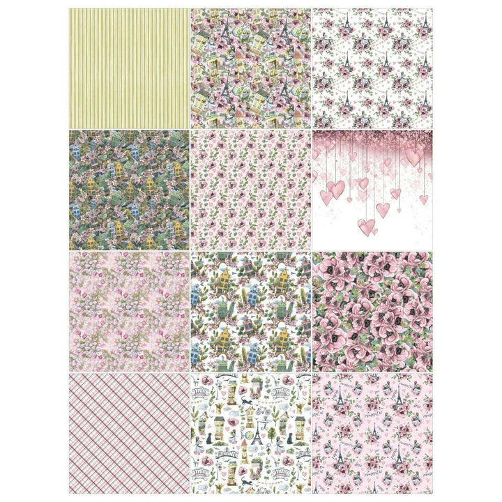 Romantic Story Scrapbook Paper Pack. 12 Sheets of 15.2x15.2cm Heavyweight Paper Pad F07M2-3 AC230312-06