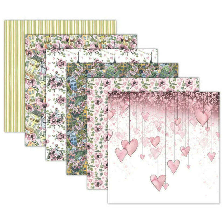 Romantic Story Scrapbook Paper Pack. 12 Sheets of 15.2x15.2cm Heavyweight Paper Pad F07M2-3 AC230312-06