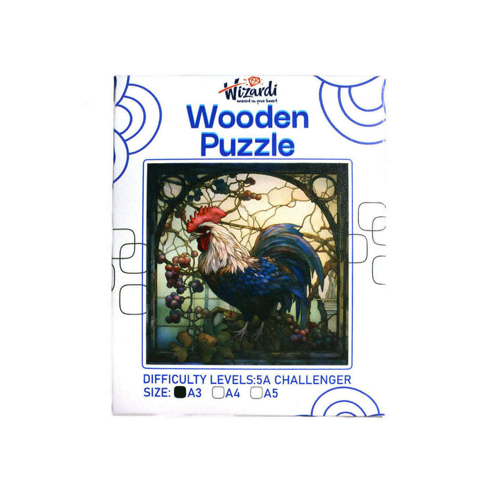 Rooster in Garden - Jigsaw Wooden Puzzle by Wizardi F07N9-17