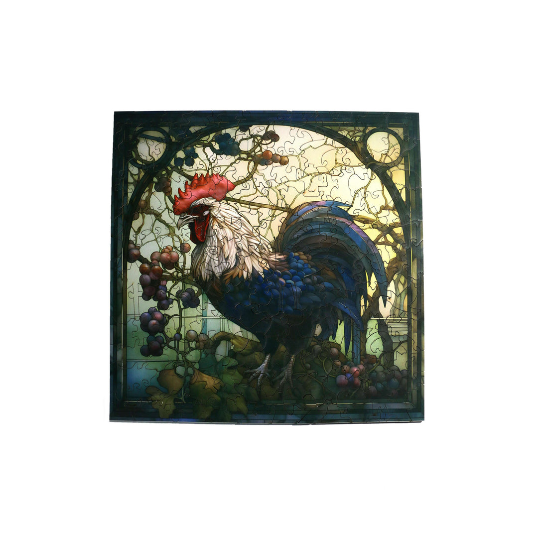 Rooster in Garden - Jigsaw Wooden Puzzle by Wizardi F07N9-17