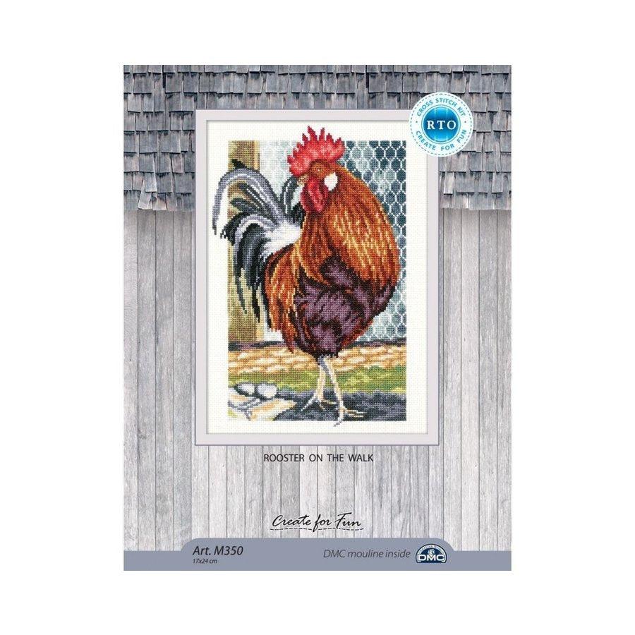 Rooster on the Walk M350 Counted Cross Stitch Kit