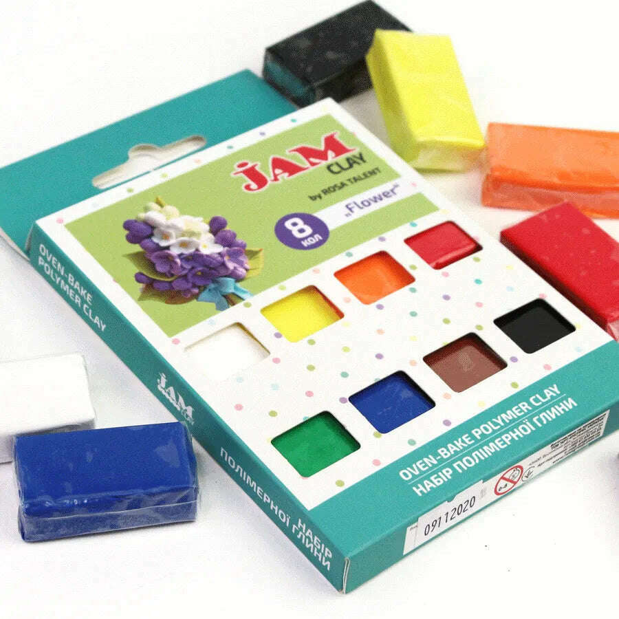 Rosa Talent Flowers - Polymer Clay Set. 8*0.04 lb. Jam Clay.