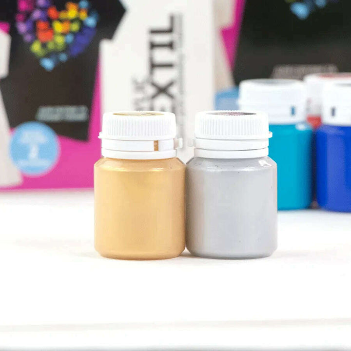 Rosa Talent HEART Textile Acrylic Paint Set. 24 colors (0.68 oz) and including 2 metallic.