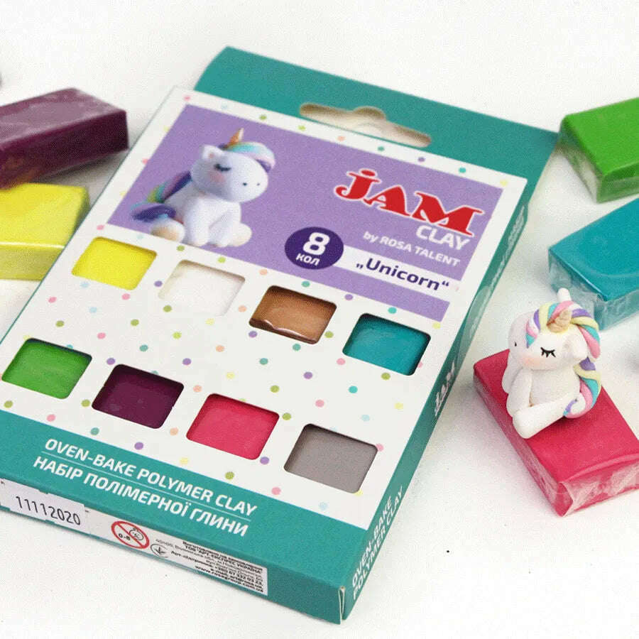 Rosa Talent Unicorn - Polymer Clay Set. 8*0.04 lb. Jam Clay.